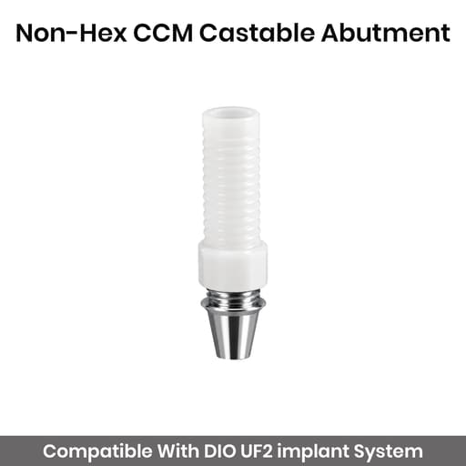 Dentaltech DIO UF2 Compatible Non-Hex CCM Castable Abutment