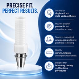 Dentaltech DIO UF2 Compatible Non-Hex CCM Castable Abutment - 4