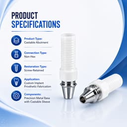 Dentaltech DIO UF2 Compatible Non-Hex CCM Castable Abutment - 5