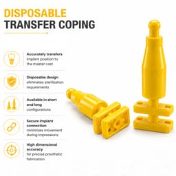 Dentaltech Disposable Transfer Coping Regular - Osstem | Dentium | DIO | Cowellmedi | Neobiotech | Dentis Implant Compatible (Pack of 10) - 5