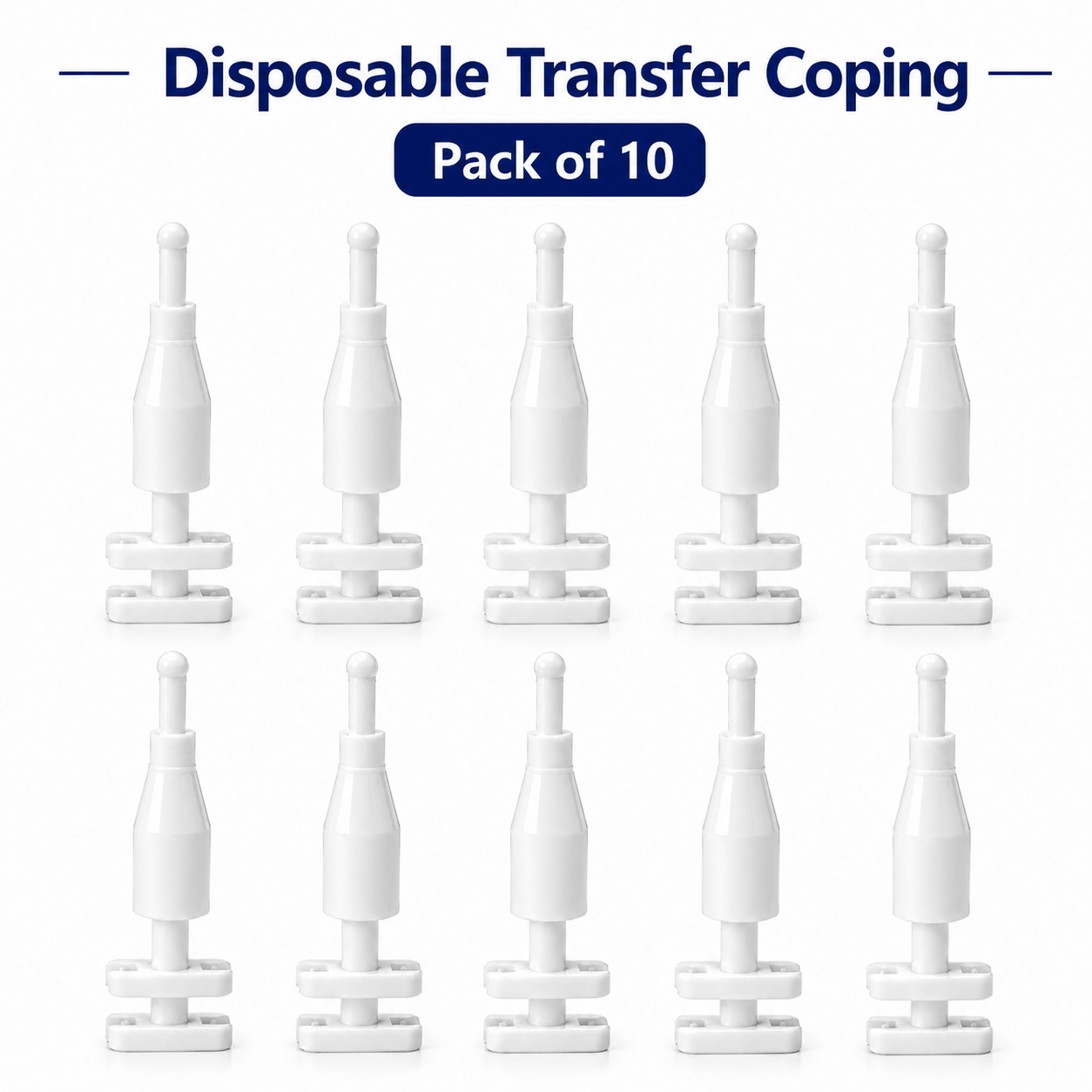 Dentaltech Disposable Transfer Coping Short Mini - Osstem Mini Implant Compatible (Pack of 10)