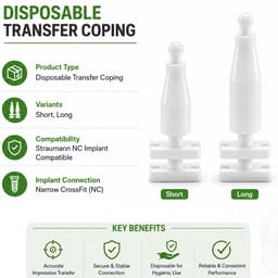 Dentaltech Disposable Transfer Coping - Straumann NC Implant Compatible (Pack of 10) - 4