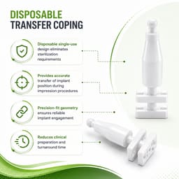 Dentaltech Disposable Transfer Coping - Straumann NC Implant Compatible (Pack of 10) - 5