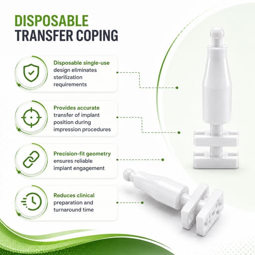 Dentaltech Disposable Transfer Coping - Straumann NC Implant Compatible (Pack of 10)