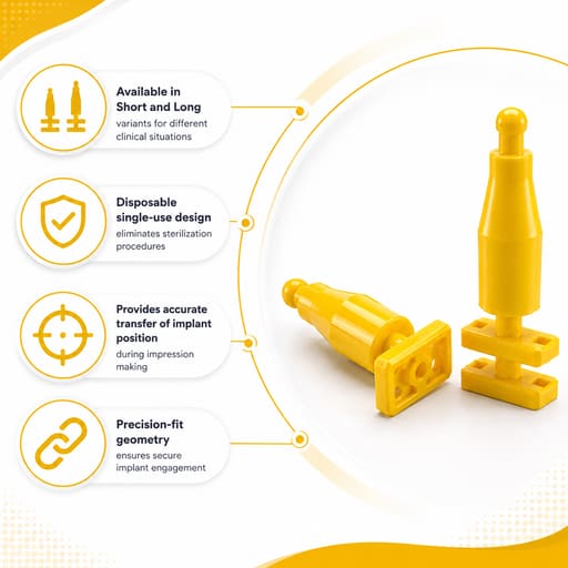 Dentaltech Disposable Transfer Coping - Straumann RC Implant Compatible (Pack of 10)