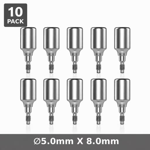 Dentaltech Healing Abutment ?5.0mm X 8.0mm - Nobel Biocare NP Implant Compatible (Pack of 10)