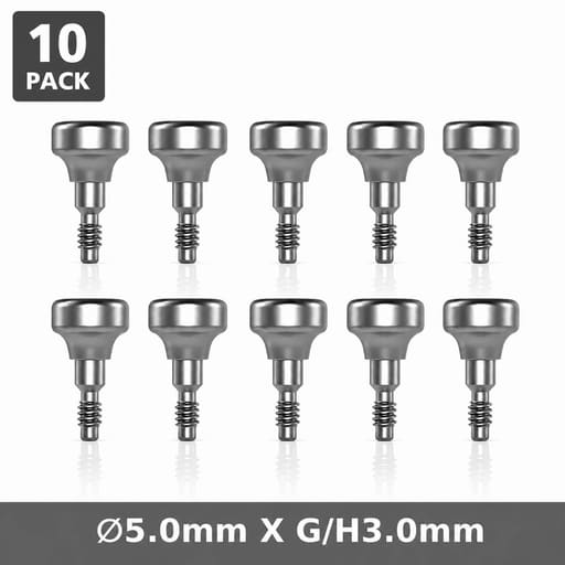 Dentaltech Healing Abutment ?5.0mm X G/H3.0mm - Nobel Biocare NP Implant Compatible (NOB-NP 36641) (Pack of 10)