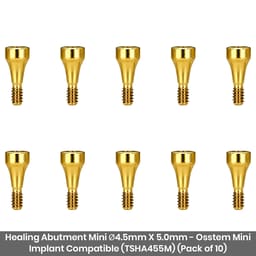 Dentaltech Healing Abutment Mini ∅4.5mm X 5.0mm - Osstem Mini Implant Compatible (TSHA455M) (Pack of 10)
