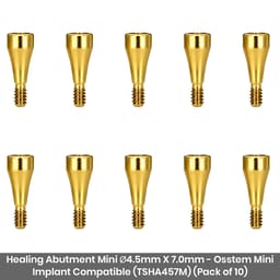 Dentaltech Healing Abutment Mini ∅4.5mm X 7.0mm - Osstem Mini Implant Compatible (TSHA457M) (Pack of 10)