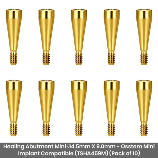 Dentaltech Healing Abutment Mini ?4.5mm X 9.0mm - Osstem Mini Implant Compatible (TSHA459M) (Pack of 10)