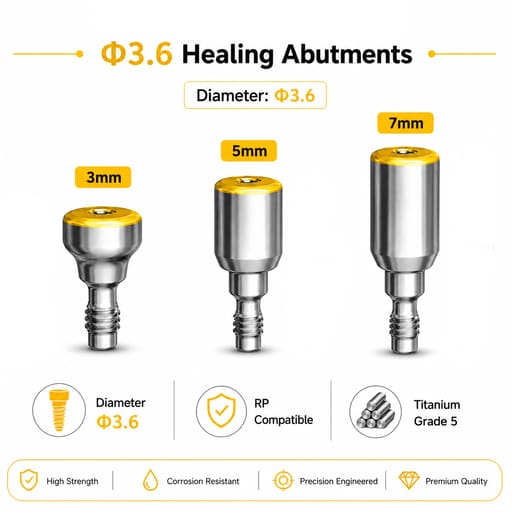 Dentaltech Healing Abutment - Nobel Biocare RP Implant Compatible (Pack of 10)