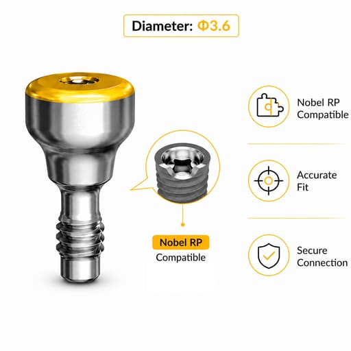 Dentaltech Healing Abutment - Nobel Biocare RP Implant Compatible (Pack of 10)
