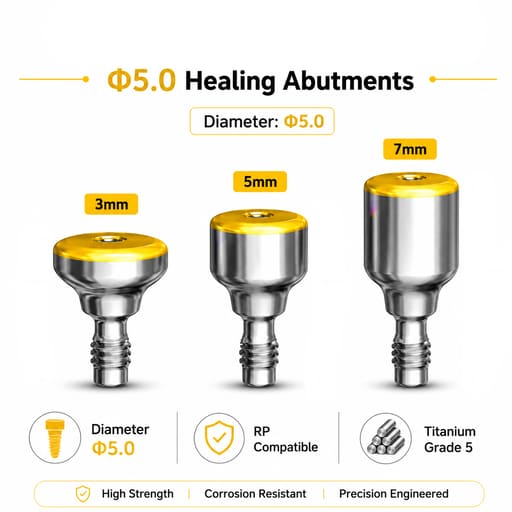 Dentaltech Healing Abutment - Nobel Biocare RP Implant Compatible (Pack of 10)