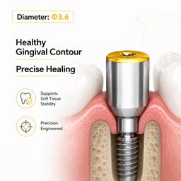 Dentaltech Healing Abutment - Nobel Biocare RP Implant Compatible (Pack of 10) - 6