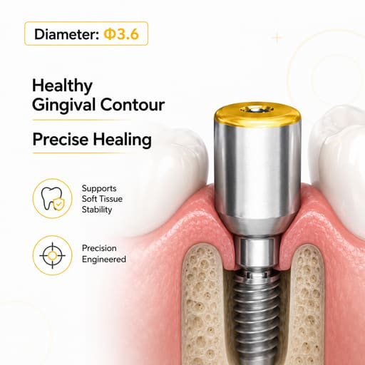 Dentaltech Healing Abutment - Nobel Biocare RP Implant Compatible (Pack of 10)
