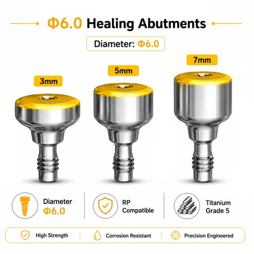 Dentaltech Healing Abutment - Nobel Biocare RP Implant Compatible (Pack of 10)