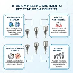 Dentaltech Healing Abutment Regular - Osstem | Dentium | DIO | Cowellmedi | Neobiotech |  Dentis Implant Compatible (Pack of 10) - 9