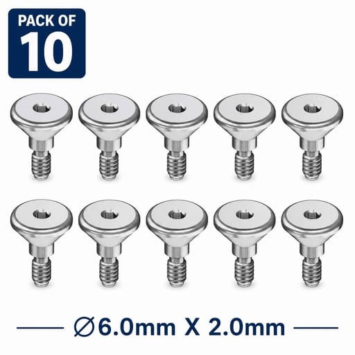 Dentaltech Healing Abutment RS ?6.0mm X 2.0mm - Adin | Noris | MIS | AB Dental Implant Compatible (RS3012) (Pack of 10)