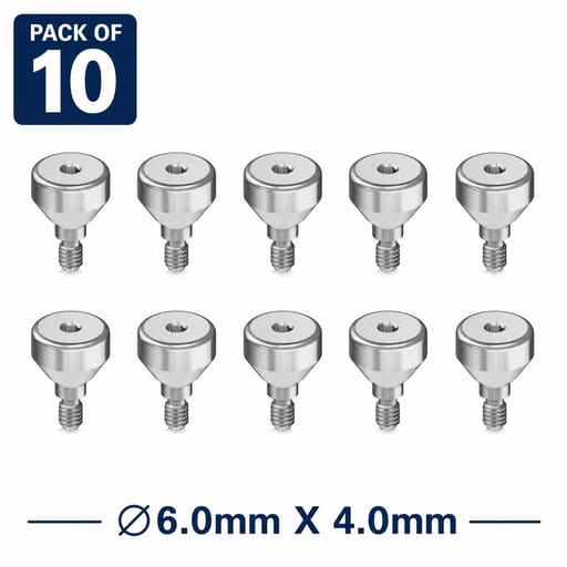 Dentaltech Healing Abutment RS ? 6.0mm X 4.0mm - Adin | Noris | MIS | AB Dental Implant Compatible (RS3014) (Pack of 10)