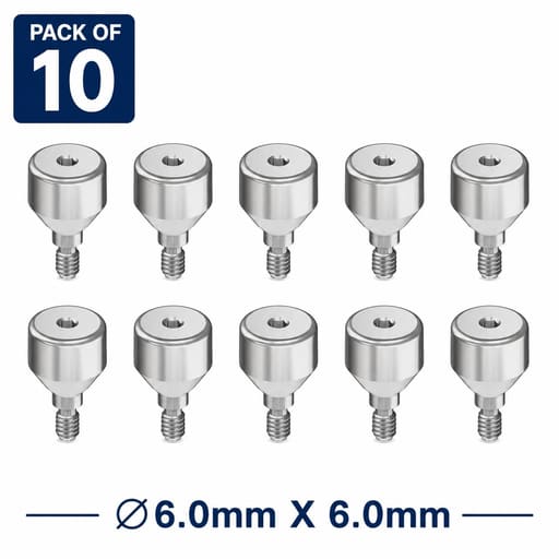 Dentaltech Healing Abutment RS ? 6.0mm X 6.0mm - Adin | Noris | MIS | AB Dental Implant Compatible (RS3016) (Pack of 10)