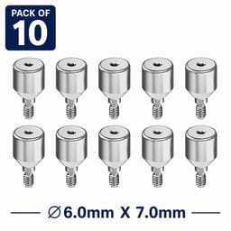 Dentaltech Healing Abutment RS ?6.0mm X 7.0mm - Adin | Noris | MIS | AB Dental Implant Compatible (RS3017) (Pack of 10)