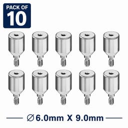 Dentaltech Healing Abutment RS ?6.0mm X 9.0mm - Adin | Noris | MIS | AB Dental Implant Compatible (RS3019) (Pack of 10)
