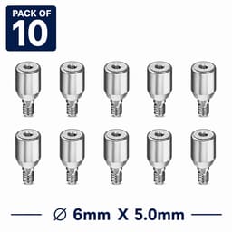 Dentaltech Healing Abutment RS ?6mm X 5.0mm - Adin | Noris | MIS | AB Dental Compatible (RS3025) (Pack of 10)