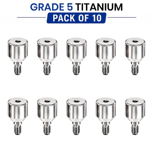 Dentaltech Healing Abutment RS ?6.0mm X 2.0mm - Adin | Noris | MIS | AB Dental Implant Compatible (RS3012) (Pack of 10)