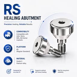 Dentaltech Healing Abutment RS ?6.0mm X 2.0mm - Adin | Noris | MIS | AB Dental Implant Compatible (RS3012) (Pack of 10) - 3