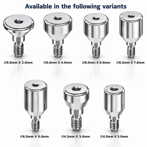 Dentaltech Healing Abutment RS - Adin | Noris | MIS | AB Dental Implant Compatible (Pack of 10)