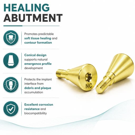 Dentaltech Healing Abutment - Straumann NC Implant Compatible (Pack of 10)