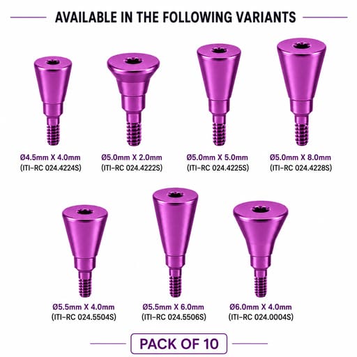 Dentaltech Healing Abutment - Straumann RC Implant Compatible (Pack of 10)