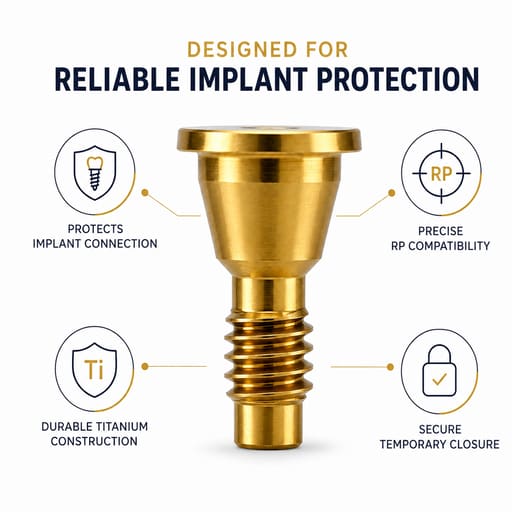 Dentaltech Implant Cover Screw RP - Nobel Biocare RP Implant Compatible (Pack of 10)