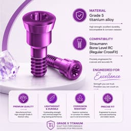 Dentaltech Implant Cover Screw - Straumann RC Implant Compatible (Pack of 10) - 3