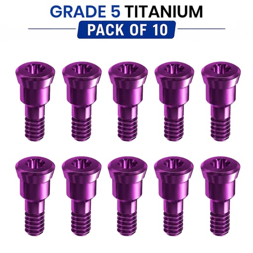 Dentaltech Implant Cover Screw - Straumann RC Implant Compatible (Pack of 10)