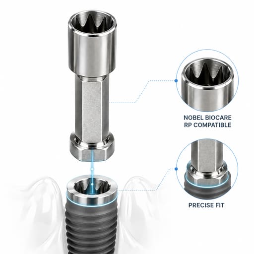 Dentaltech Implant Lab Analog - Nobel Biocare RP Implant Compatible (NOB-RP 36698) (Pack of 10)