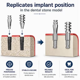 Dentaltech Implant Lab Analog Regular - Osstem | Dentium | DIO | Cowellmedi | Neobiotech | Dentis Implant Compatible (GSTLA 400) (Pack of 10) - 4