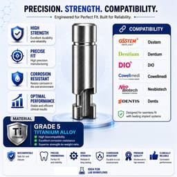 Dentaltech Implant Lab Analog Regular - Osstem | Dentium | DIO | Cowellmedi | Neobiotech | Dentis Implant Compatible (GSTLA 400) (Pack of 10) - 6