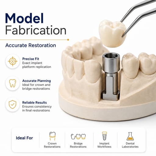 Dentaltech Implant Lab Analogs - Nobel Biocare Implant Compatible (Pack Of 10)