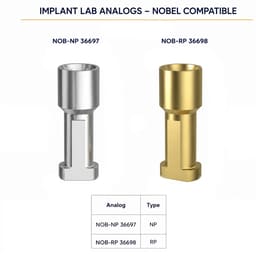 Dentaltech Implant Lab Analogs - Nobel Biocare Implant Compatible (Pack Of 10) - 3