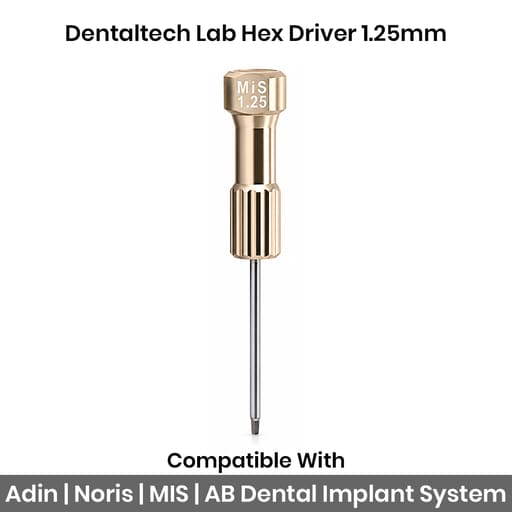 Dentaltech Lab Hex Driver 1.25mm - Adin | Noris | MIS | AB Dental Implant Compatible