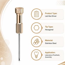 Dentaltech Lab Hex Driver 1.25mm - Adin | Noris | MIS | AB Dental Implant Compatible - 4