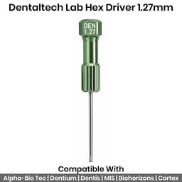 Dentaltech Lab Hex Driver 1.27mm Long - Adin | Alpha-Bio Tec | Dentium | Dentis | MIS | Biohorizons | Cortex Compatible - 2