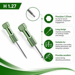 Dentaltech Lab Hex Driver 1.27mm Long - Adin | Alpha-Bio Tec | Dentium | Dentis | MIS | Biohorizons | Cortex Compatible - 5
