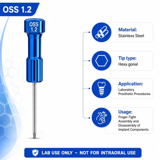 Dentaltech Lab Hex Driver 1.2mm - Osstem | Neobiotech | DIO | Megagen Implant Compatible