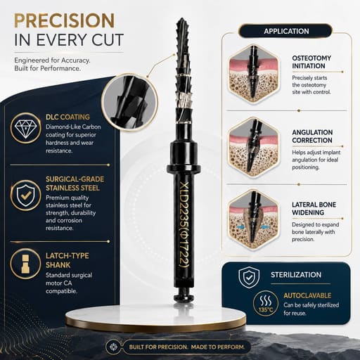 Dentaltech Lindemann Drill 2.0mm DLC Coated