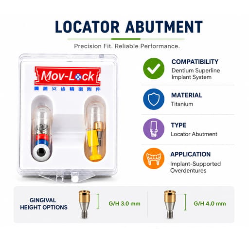 Dentaltech Locator Abutments - Dentium Superline Implant Compatible