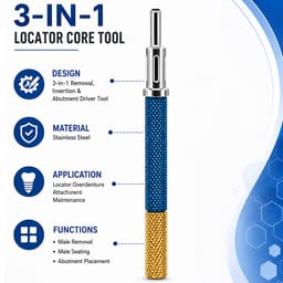 Dentaltech Locator Core Tool - Adin | Noris | MIS | AB Dental Implant Compatible - 4