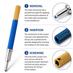 Dentaltech Locator Core Tool - Dentium Superline Implant Compatible - 6