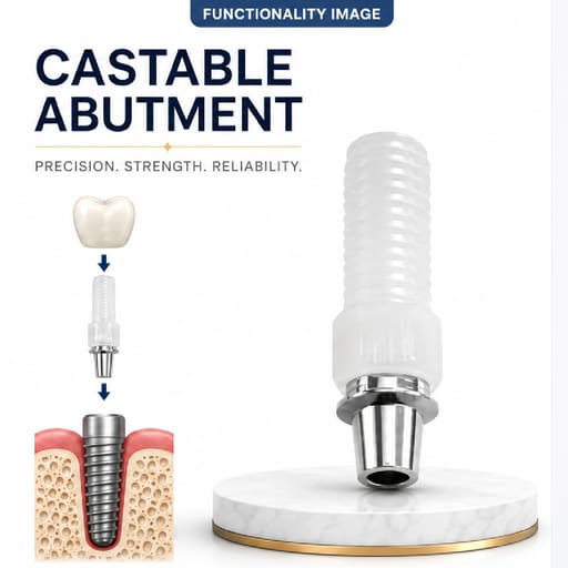Dentaltech Megagen Anyridge Compatible Non-Hex CCM Castable Abutment